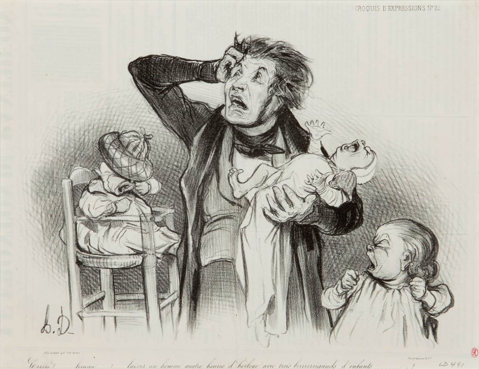 Daumier---Crrrrrr...-Woman!....-to-leave-a-man-alone-for-four-hours-with-these-three-howling-children---1987.jpg