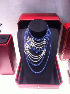 Staggering sapphire and diamond necklace at Cartier in NYC