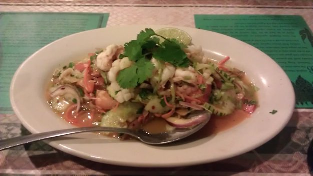 Spicy shrimp and squid yum at Emerald Thai on Mt. Moriah Road