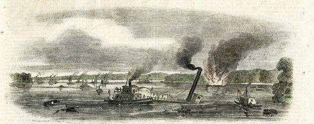 An illustration from Harper's Weekly shows the chaos of the 90-minute Battle of Memphis.