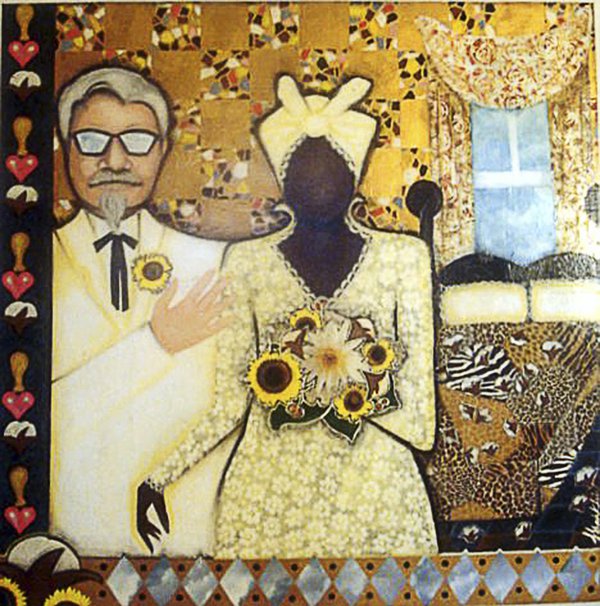 Lurlynn Franklin | For the Love of Cotton, 2002, acrylic and oil pastels on wood, 4x4’  Courtesy of the Artist