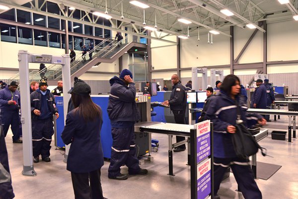 For safety and theft-deterrence, all employees and visitors go through security screening as they enter and depart the FedEx World Hub.