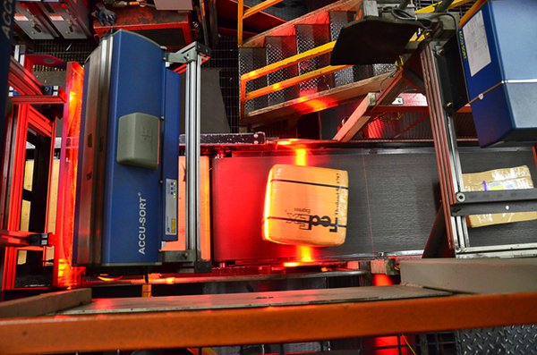 Every single package, large and small, is computer scanned as it makes its rapid journey along miles of conveyor belts.