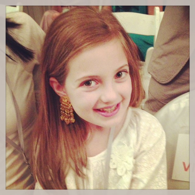 Emerson (wearing vintage Chanel earrings) shows that fashion is loved by all girls of all ages. 