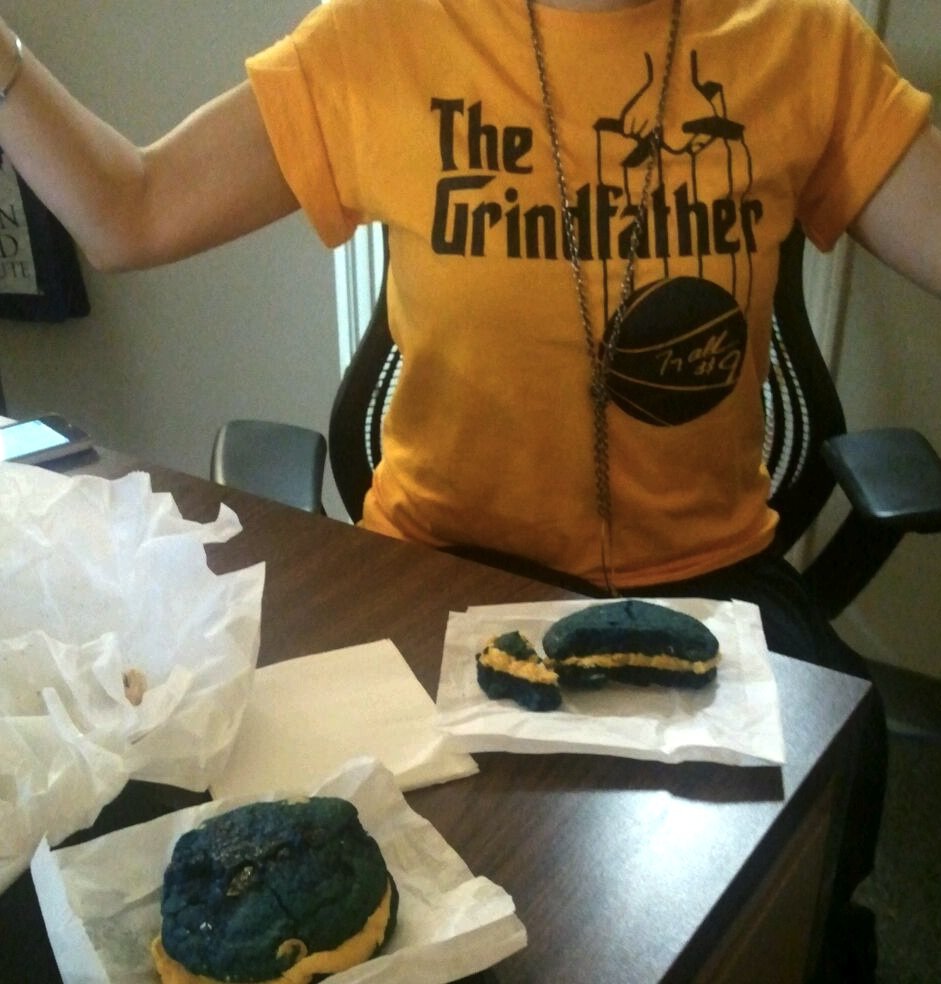 Grizzlies "Grindfather" shirt from Sache; delicious Grizz Sliders from Bluff City Coffee.
