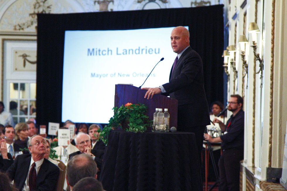 New Orleans Mayor Mitch Landrieu captivates the crowd with his discussion on how culture shapes an urban environment.
