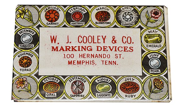 Shown here slightly larger than actual size, this little pocket mirror served as an advertising promotion for a Memphis firm that — according to some sources — remained in business for more than 100 years.