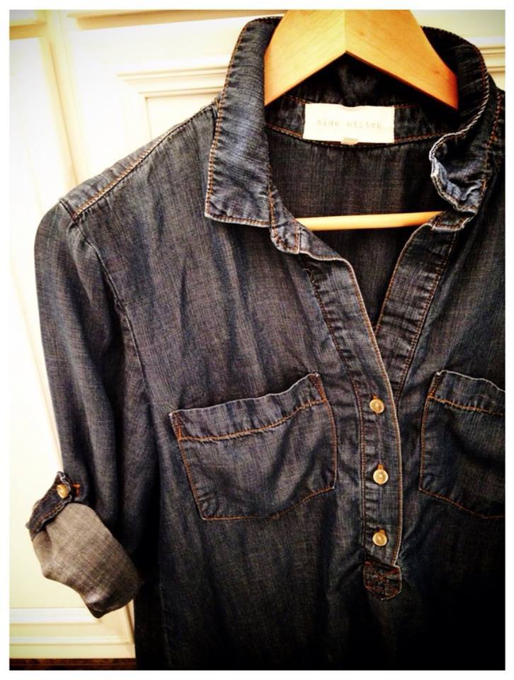 My new obsession-denim blouse.