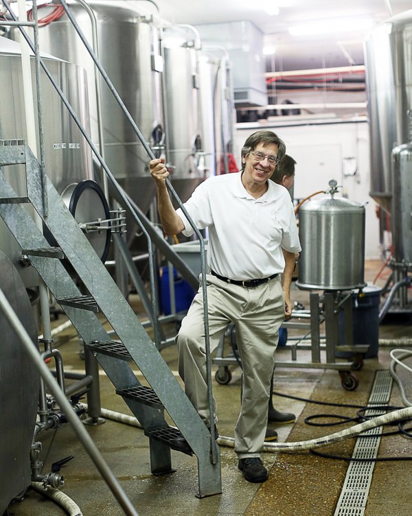 One of Boscos founders, Chuck Skypeck, inside the brewery on Main Street at Crump.