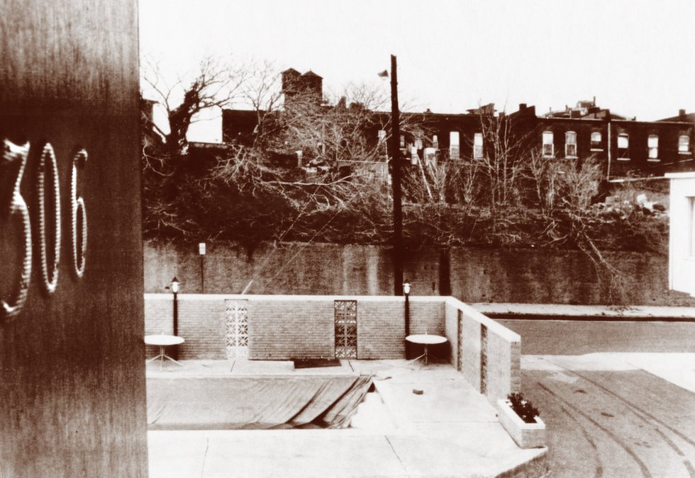 A view of the boarding house from which the fatal shot was fired.