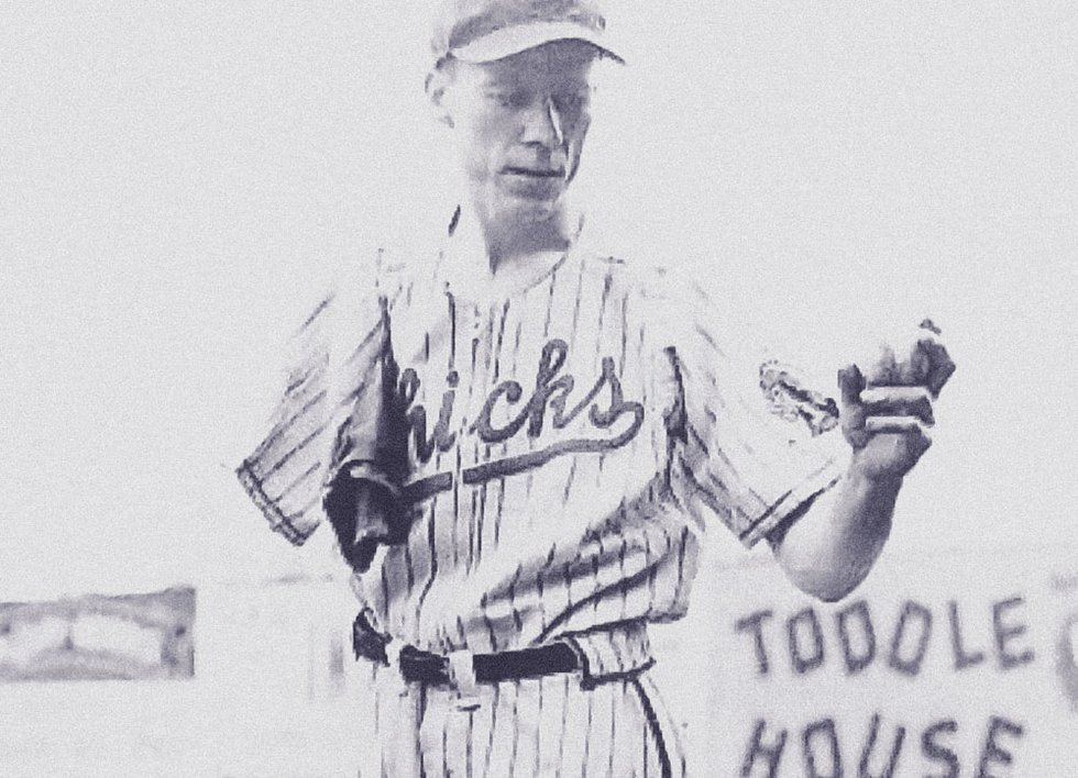 Pete Gray, the one-armed outfielder of the Memphis club, as “Most Courageous Athlete” of 1943