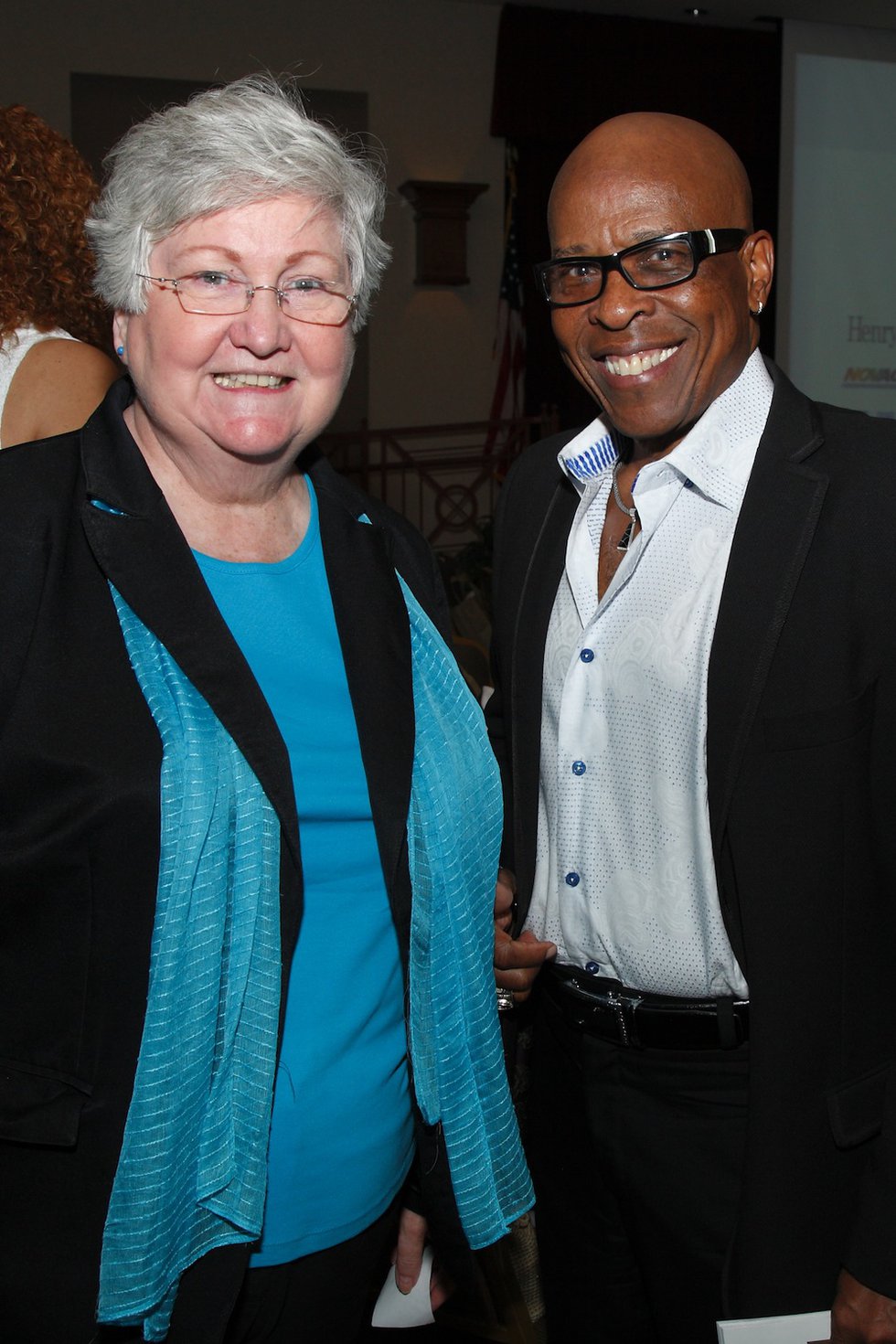 Mayor Sharon Goldsworthy and David Porter