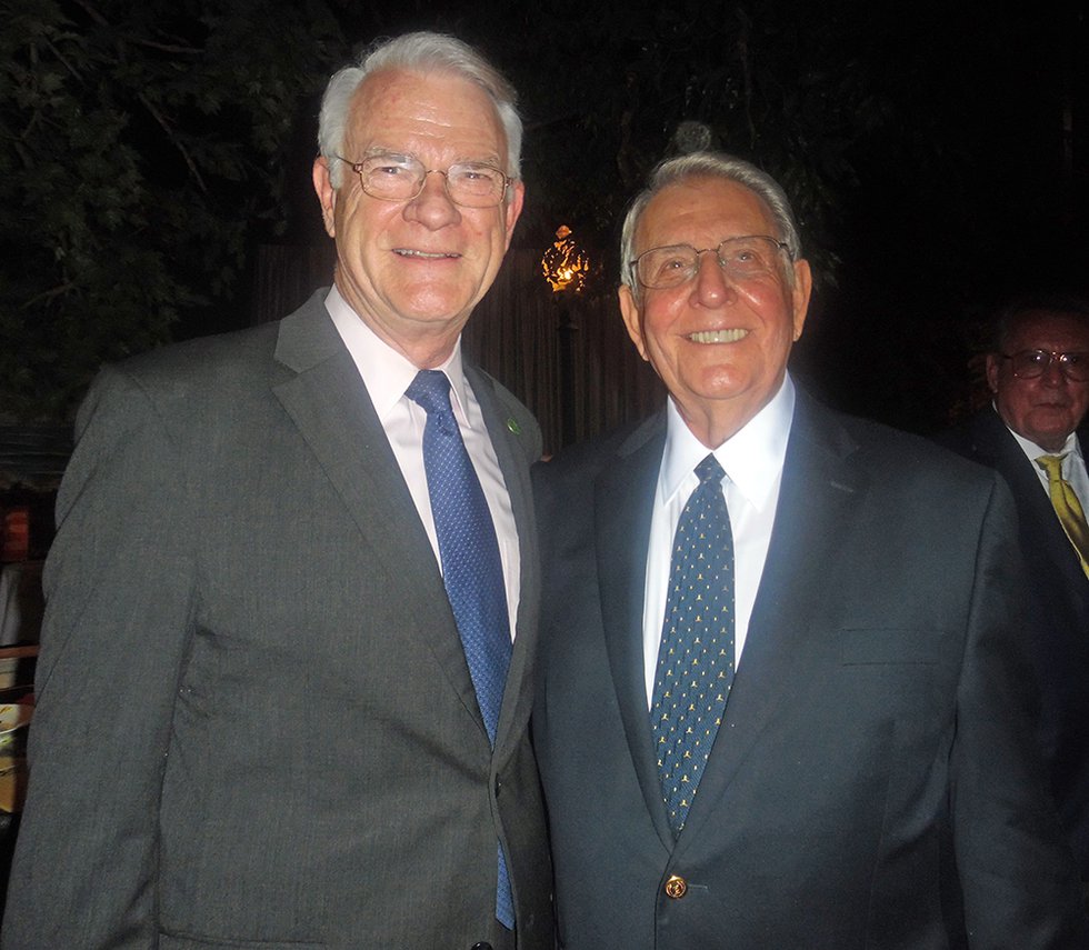 Bill Morris (right) at “Lessons in Leadership” Graceland gala with Mark Luttrell, who, like Morris, moved from the office of Sheriff to that of Shelby County Mayor.